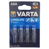 VARTA Alkaline-Batterie Longlife Power AAA,  1, 5 V 04903110414,  1 Packung = 4 Stück