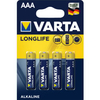 VARTA LONGLIFE AAA Batterie,  Alkali Va4103-44,  1 Packung = 4 Stück,  Micro