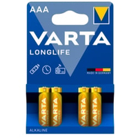 VARTA LONGLIFE Batterie Micro AAA,  Alkali,  LR03 4008496525072,  1 Packung = 4 Stück,  1200 mAh