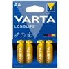 VARTA LONGLIFE Batterie Mignon AA,  Alkali,  LR6 4008496525157,  1 Packung = 4 Stück,  2800 mAh