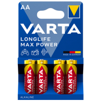 VARTA LONGLIFE MAX POWER Batterie Mignon AA,  Alkali,  LR6 4008496105946,  1 Packung = 4 Stück,  2980 mAh