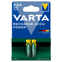 VARTA RECHARGE ACCU POWER vorgeladener Akku Micro AAA,  NiMH,  HR03 4008496594375,  1 Packung = 2 Stück,  1000 mAh