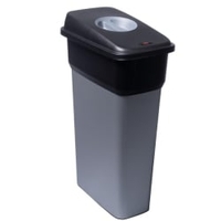 Vileda Abfallbehälter Geo,  55 Liter 141011/141010,  Deckel: mit Griff,  schwarz/grau