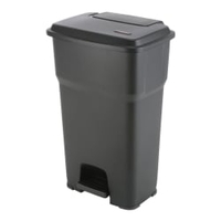 Vileda Abfalleimer Hera mit Pedal,  85 Liter 137761,  Maße (L x B x H): 49 x 39 x 79 cm,  schwarz