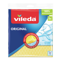 Vileda Aqua Original Super Absorbent Schwammtuch 142290,  1 Packung = 5 Tücher,  18 x 20 cm