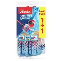 Vileda SuperMocio 3xAction Velour Wischmopp 122615,  1 Multipack = 2 Stück