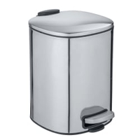 WENKO Abfalleimer Alassio aus Edelstahl,  5 Liter 24775100,  Optik: glänzend
