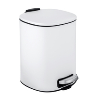 WENKO Abfalleimer Alassio aus Edelstahl,  5 Liter 24779100,  Optik: weiß