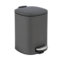 WENKO Abfalleimer Alassio aus Edelstahl,  5 Liter 24780100,  Optik: grau