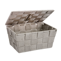 WENKO Adria Aufbewahrungskorb mit Deckel 22575100,  Farbe: taupe