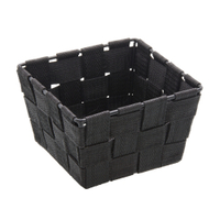 WENKO Adria Mini Aufbewahrungskorb 20368100,  Farbe: schwarz,  Form: quadratisch