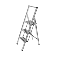 WENKO Alu-Design Klapptrittleiter,  3-stufig 601012100,  Maße: 43, 5 x 131, 0 x 5, 5 cm (BxHxT)