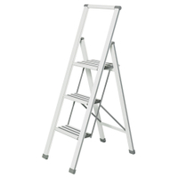 WENKO Alu-Design Klapptrittleiter 601016100,  3-stufig,  Maße (B x H x T): 44 x 119 x 69 cm