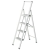 WENKO Alu-Design Klapptrittleiter 601017100,  4-stufig,  Maße (B x H x T): 44 x 144 x 87 cm