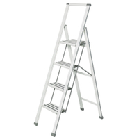 WENKO Alu-Design Klapptrittleiter 601017100,  4-stufig,  Maße (B x H x T): 44 x 144 x 87 cm