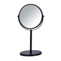 WENKO Assisi Kosmetik-Standspiegel,  Ø 17 cm 24101100,  Farbe: schwarz lackiert