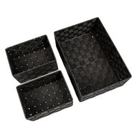 WENKO Aufbewahrungsbox Adria,  grau,  Set,  3-teilig 69775800,  1 Set,  2 x Badkorb M,  1 x Badkorb L