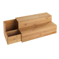 WENKO Bambus Treppe für Kaffee und Tee 53030100,  Farbe: Braun/ Schwarz