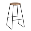 WENKO Barhocker Loft,  2er Set,  Metall/Bambus 50730800,  1 Set = 2 Stück