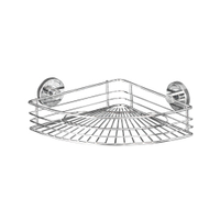 WENKO Bari Vacuum-Loc Eckablage 20887100,  Maße: 31, 5 x 8, 5 x 22 cm,  Farbe: Silber