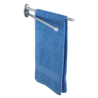 WENKO Basic Handtuchhalter 17894100,  2 bewegliche Arme,  Farbe: silber (Edelstahl)