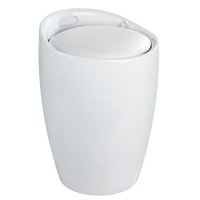 WENKO Candy Badhocker 20631100,  Maße: Ø 36 x H 50, 5 cm,  Farbe: weiß