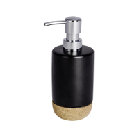 WENKO Corc Seifenspender,  360 ml 22627100,  Farbe: Schwarz/ Braun