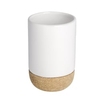 WENKO Corc White Zahnputzbecher 22623100,  Kork/ Weiß