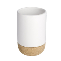 WENKO Corc White Zahnputzbecher 22623100,  Kork/ Weiß