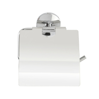 WENKO Cuba Toilettenpapierrollenhalter 22176100,  Chrom,  mit Deckel