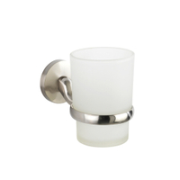 WENKO Cuba Zahnputzbecherhalter 24260100,  Farbe: silber / mattiert