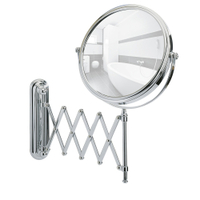 WENKO Deluxe Teleskop Kosmetikspiegel 3656241100,  1 Stück, Maße: Ø 19 cm,  ca. 48 cm Armlänge