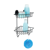 WENKO Eckregal ohne Bohren Vacuum-Loc Bari,  2 Etagen 24736100,  1 Stück