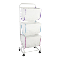 WENKO Escala Wäschesammler,  mit 3 Körben 62080800,  Maße: B: 44 cm x H: 126 cm x T: 46 cm