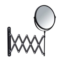 WENKO Exclusiv Teleskop Kosmetik-Wandspiegel 24100100,  Farbe: schwarz lackiert