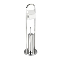 WENKO Exclusiv Vasto Stand WC-Garnitur 16993100,  Maße: Ø 22 x H 81 cm,  rostfreier Edelstahl,  glänzend