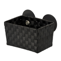 WENKO Fermo Static-Loc Aufbewahrungskorb 20382100,  Maße: 20, 5 x 14, 5 x 14 cm,  Farbe: Schwarz