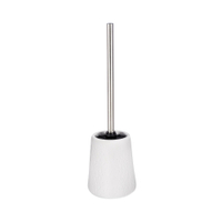 WENKO Flora WC-Garnitur 22634100,  Weiß mit zartem Blümchen-Relief