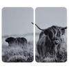 WENKO Herdabdeckplatten Universal Highland Cattle,  30 x 52 cm 53992800,  1 Set = 2 Glasabdeckplatten
