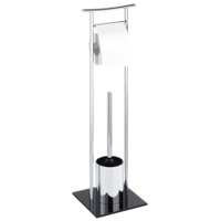 WENKO Japan Stand WC-Garnitur 20094100,  Maße: 19, 5 x 69, 5 x 19 cm,  Farbe: Silber