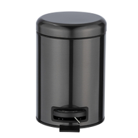 WENKO Kosmetikeimer Leman,  3 Liter 24035100,  Farbe: metallic-schwarz