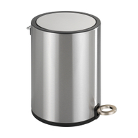 WENKO Kosmetikeimer Monza Easy Close,  3 Liter 22713100,  Farbe: Edelstahl,  glänzend