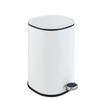 WENKO Kosmetikeimer Nant Easy-Close,  5 Liter 24379100,  Farbe: weiß / mattiert