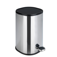 WENKO Kosmetikeimer Nant Easy-Close,  5 Liter 24381100,  Farbe: silber / glänzend