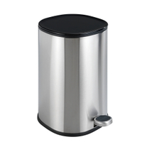 WENKO Kosmetikeimer Nant Easy-Close,  5 Liter 24382100,  Farbe: silber / mattiert