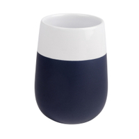 WENKO Malta Zahnputzbecher 22534100,  Farbe: blau / weiß