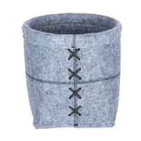 WENKO Mara Filz Aufbewahrungskorb 23806100,  Maße (B/T x H): Ø 20 x 15 cm,  L,  hellgrau