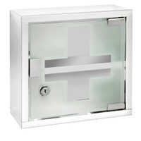 WENKO Medikamentenschrank,  Edelstahl glänzend 22923100,  Maße: 25 x 25 cm
