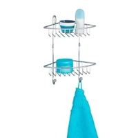 WENKO Milano Eckregal 16820100,  Maße: 22, 5 x 30 x 16, 5 cm,  2 Haken,  2 Etagen