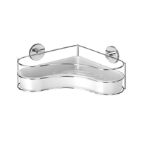 WENKO Milazzo Vacuum-Loc Eckablage 20894100,  Maße: 35 x 11, 5 x 24 cm,  Farbe: Silber / Weiß